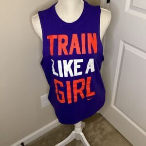 EUC Ladies Nike "Train like‎ a girl" tank Top Blue medium